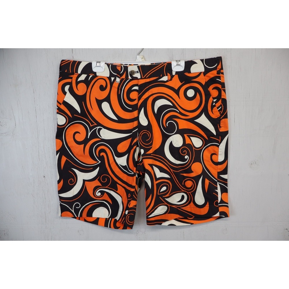Loudmouth Golf 11" Shorts Mens Size 44 AOP Swirl All Over Print Stretch Cotton